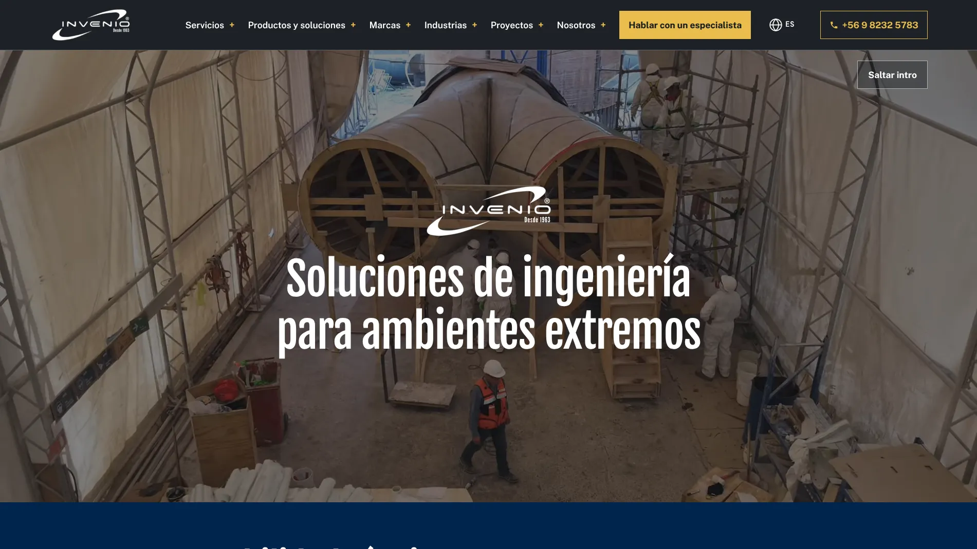 Captura de la página de inicio de invenio.cl